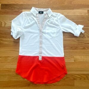 NWOT iZ BYER Collar Roll Tab Sleeves Blouse XS